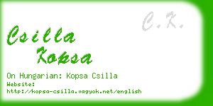 csilla kopsa business card